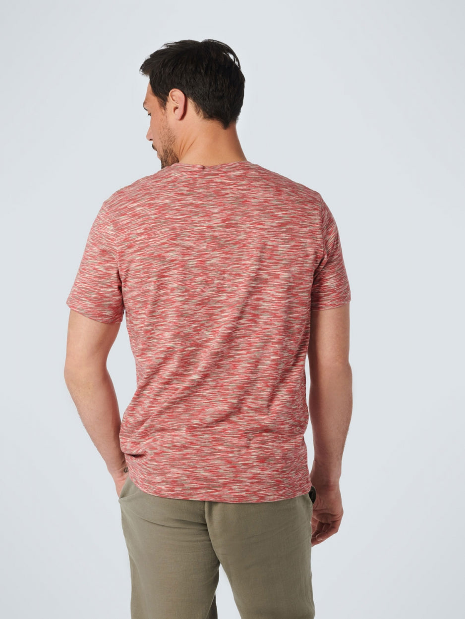 T-Shirt Crewneck Multi Coloured Yarn Dyed Melange | Old Pink