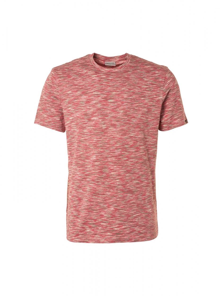 T-Shirt Crewneck Multi Coloured Yarn Dyed Melange | Old Pink