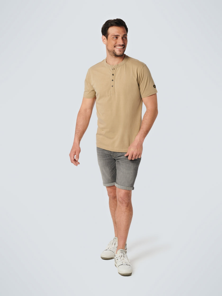 T-Shirt Granddad Garment Dyed + Stone Washed | Khaki