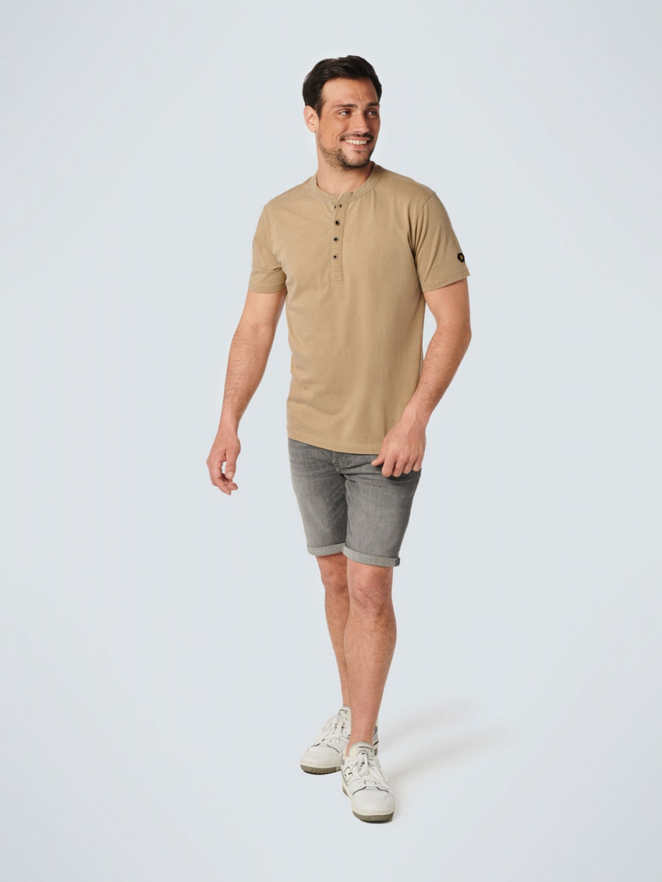 T-Shirt Granddad Garment Dyed + Stone Washed | Khaki