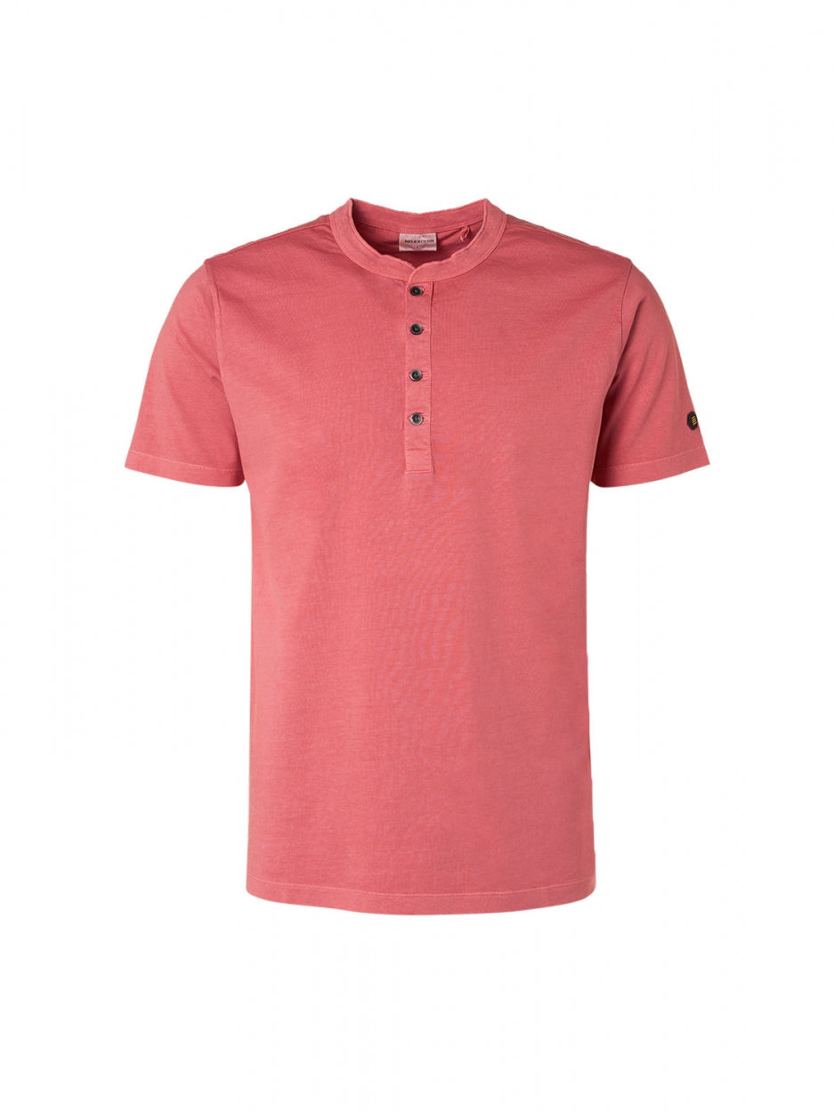 T-Shirt Granddad Garment Dyed + Stone Washed | Old Pink