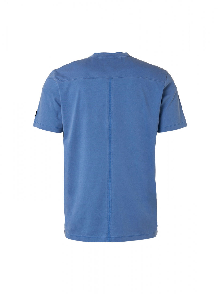 T-Shirt Granddad Garment Dyed + Stone Washed | Washed Blue