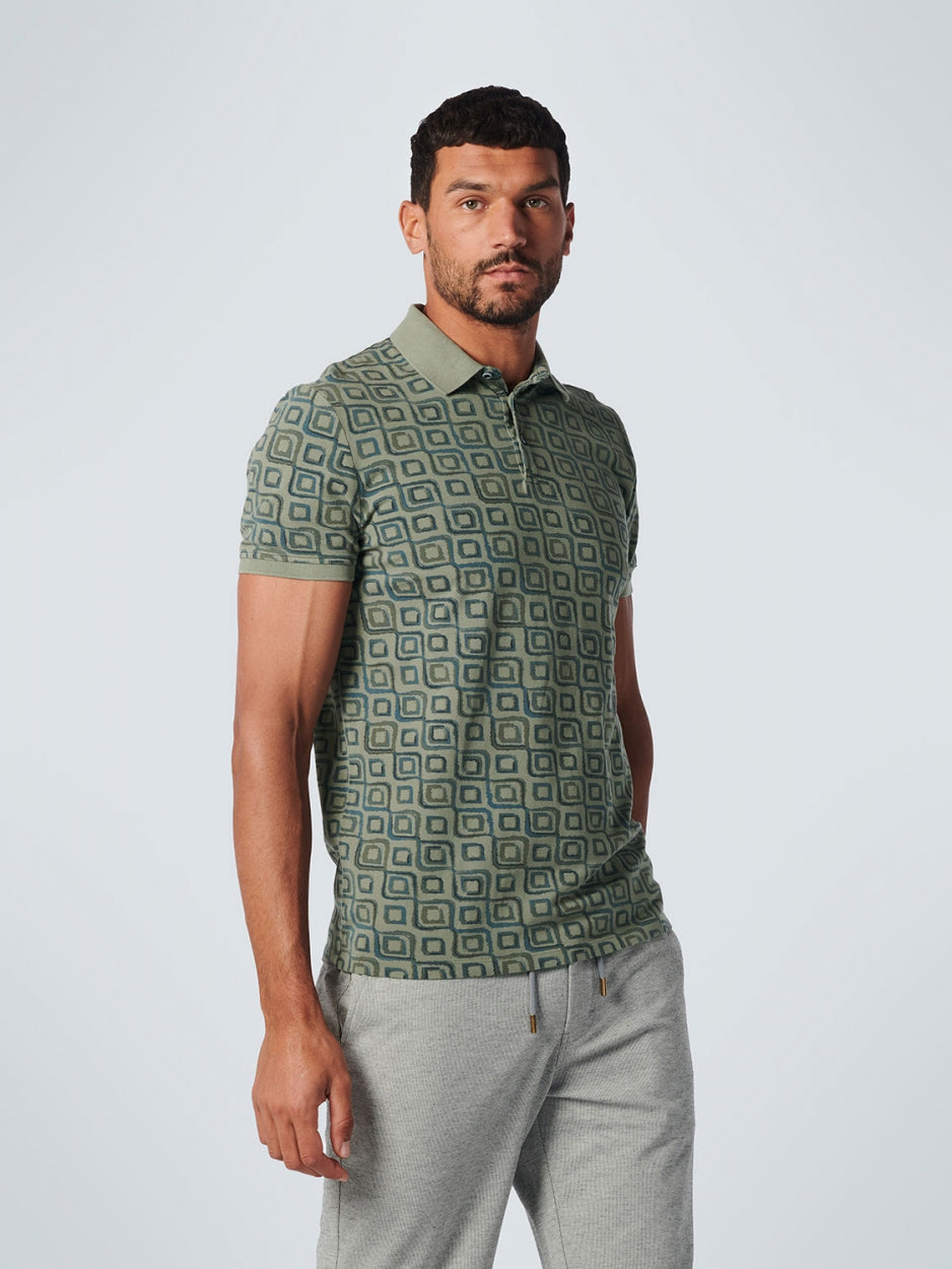 Polo Pique Allover Printed Garment Dyed | Light Army