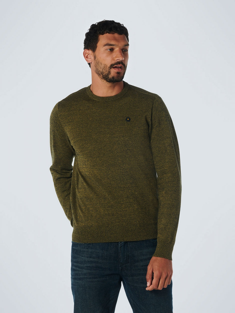 Pullover Crewneck 2 Coloured Melange | Olive