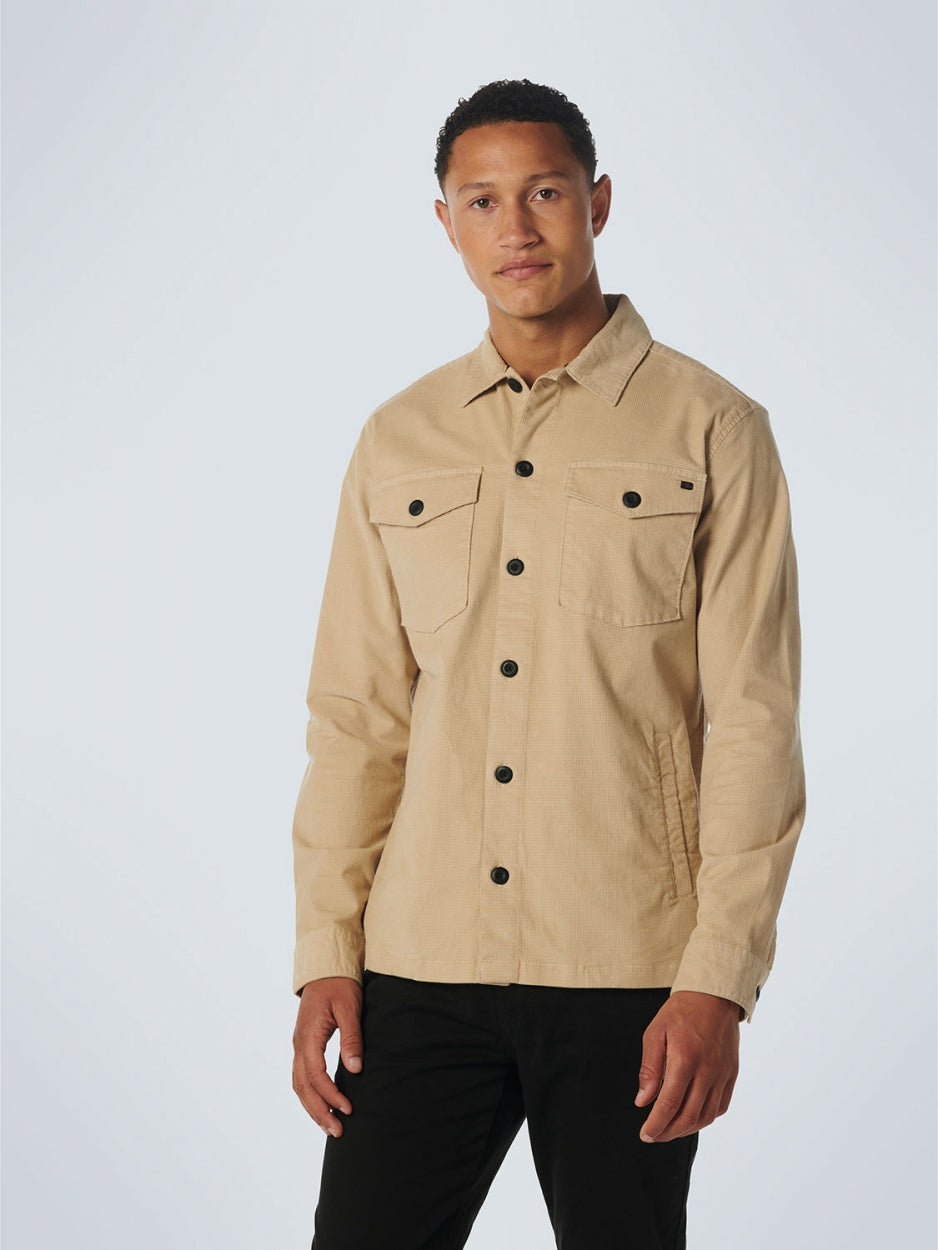 Overshirt Button Closure Structure Corduroy Stretch | Stone