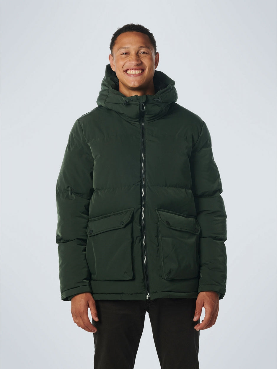 Jacket Short Fit Hooded Padded | Dark Green
