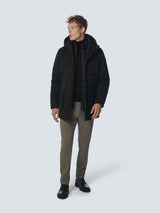 Jacket Long Fit Hooded Double Front Closure | Black