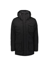 Jacket Long Fit Hooded Double Front Closure | Black