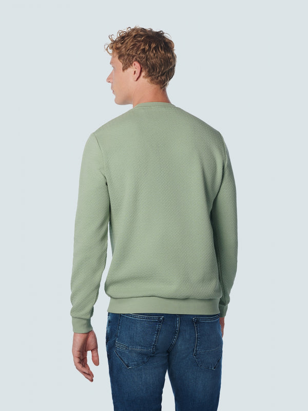 Sweater Crewneck Double Layer Jacquard Stretch | Light Seagreen