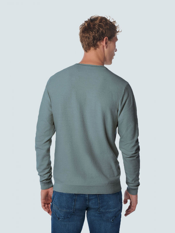 Pullover Crewneck Jacquard With Contrast Colour Inside | Steel
