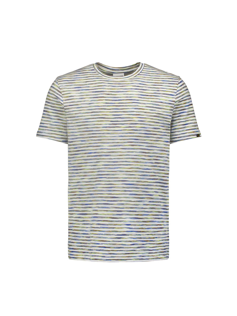 T-shirt with Vibrant Striped Print for Summer | White