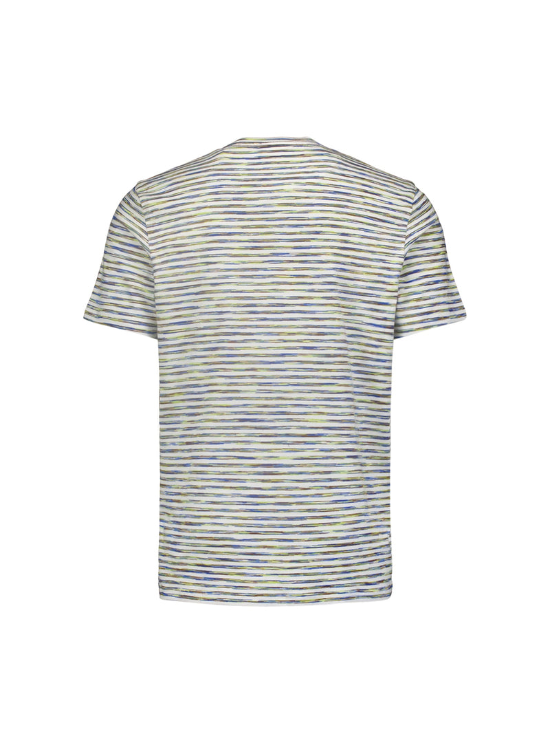 T-shirt with Vibrant Striped Print for Summer | White