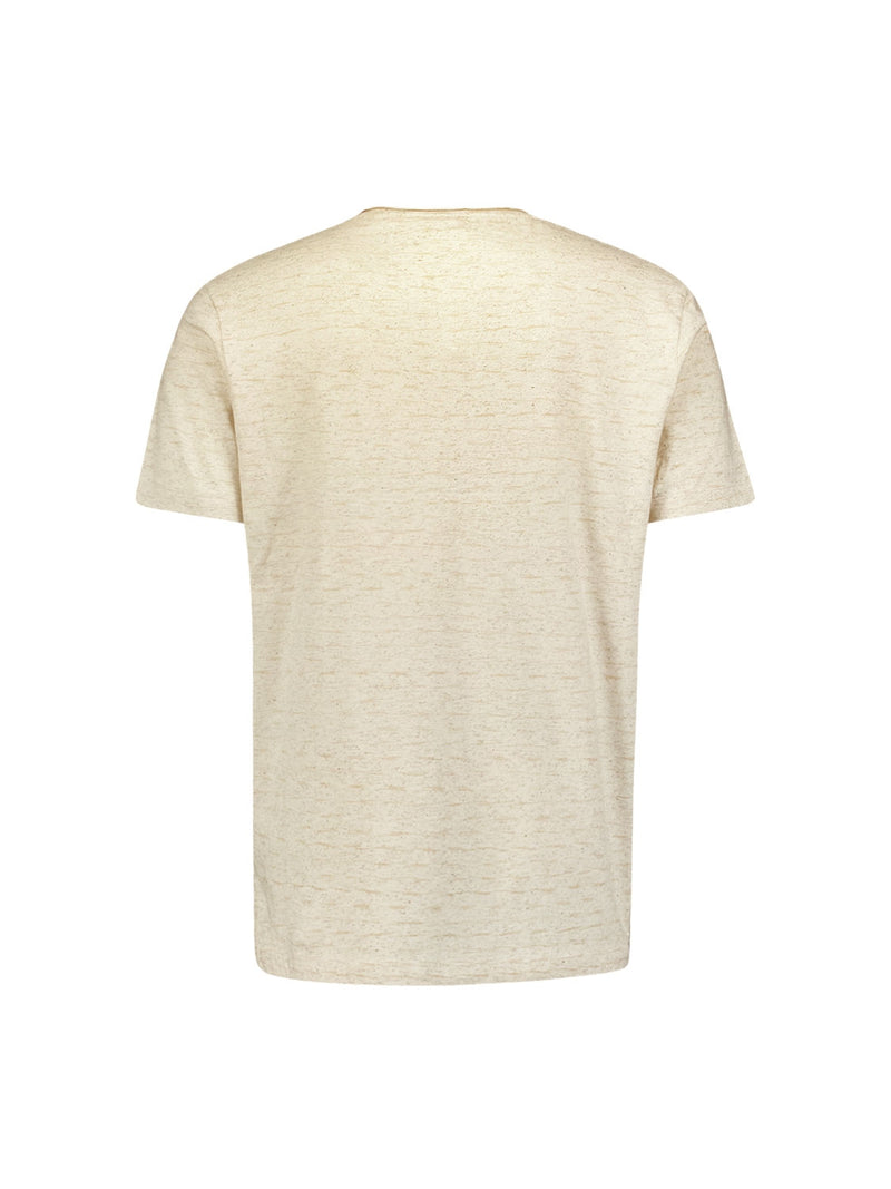 Beige T-shirt with Artistic Abstract Print | Cement