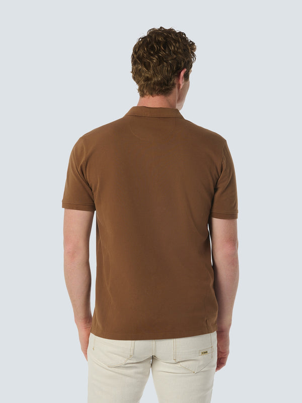 Sleek Polo Shirt with Stretch and Minimalist Design | Brown