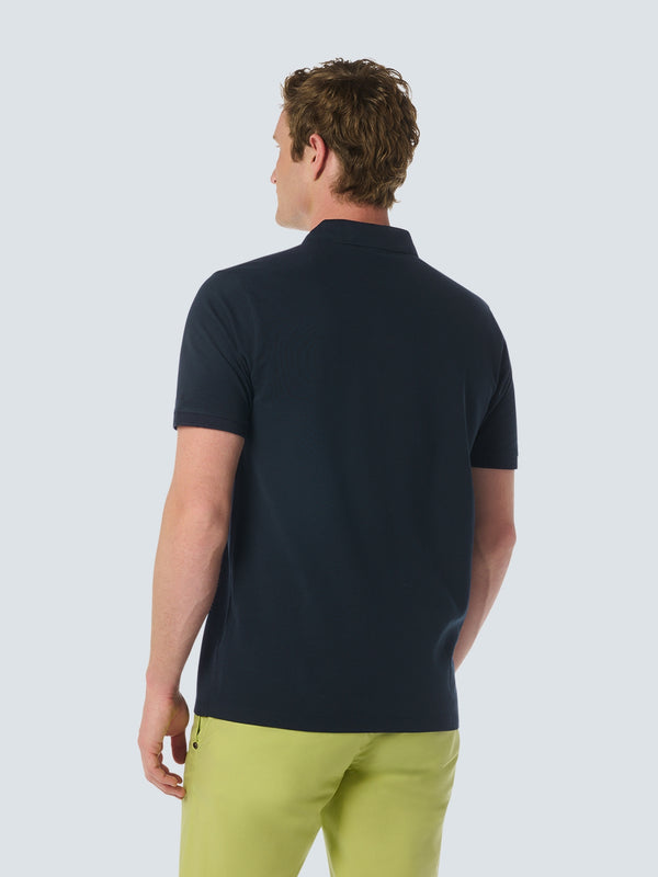 Polo Zip Pique Garment Dyed Stretch | Night