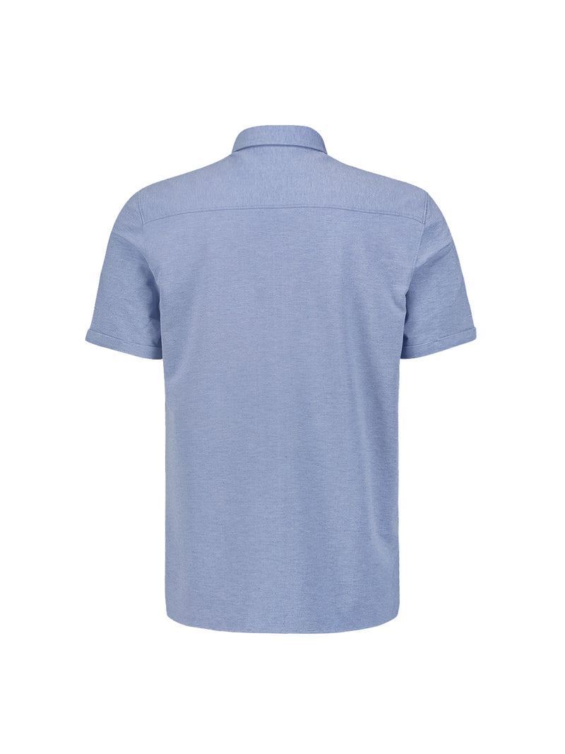 Jersey Shirt with Melange Texture - Timeless Style for Every Occasion | Cobalt