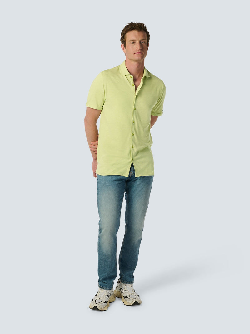 Jersey Shirt with Melange Texture - Timeless Style for Every Occasion | Lime