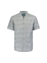 Short-Sleeve Shirt with Resort Collar and Graphic Pattern | Sky