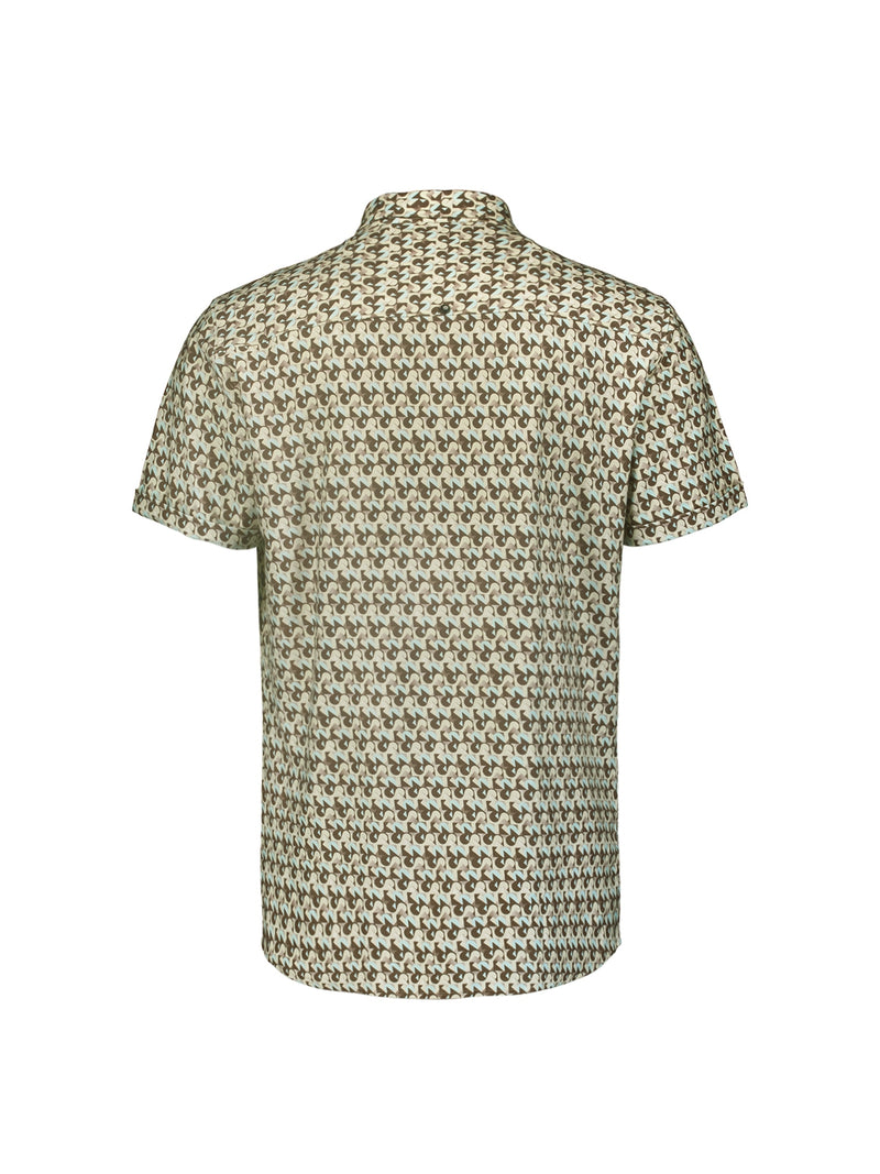 Short Sleeve Shirt with Graphic Pattern for Summery Looks | Brown