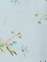Summer Shirt with Botanical Print Made of Cotton and Linen | Sky