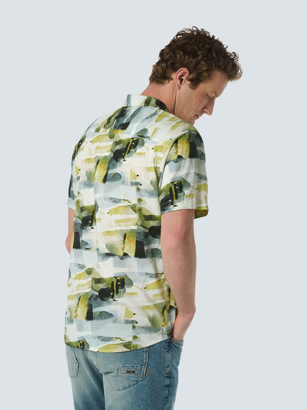 Shirt Short Sleeve Resort Collar Allover Printed | Cement