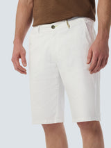 Comfortable Cotton Blend Short with Stretch and Zipper Closure | White