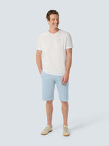 Comfortable Cotton Blend Short with Stretch and Zipper Closure | Sky