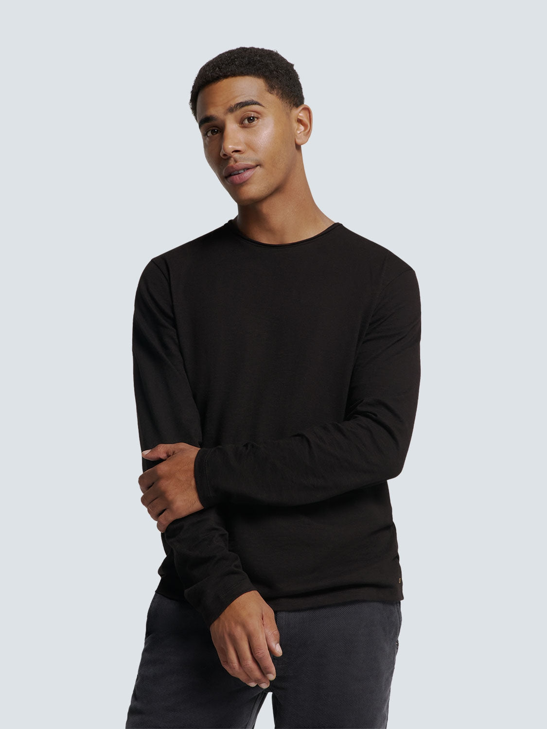 トップス everyone cotton long sleeve Tshirt BLACK Big & Tall Supima® Cotton Long-Sleeve Logo T-Shirt