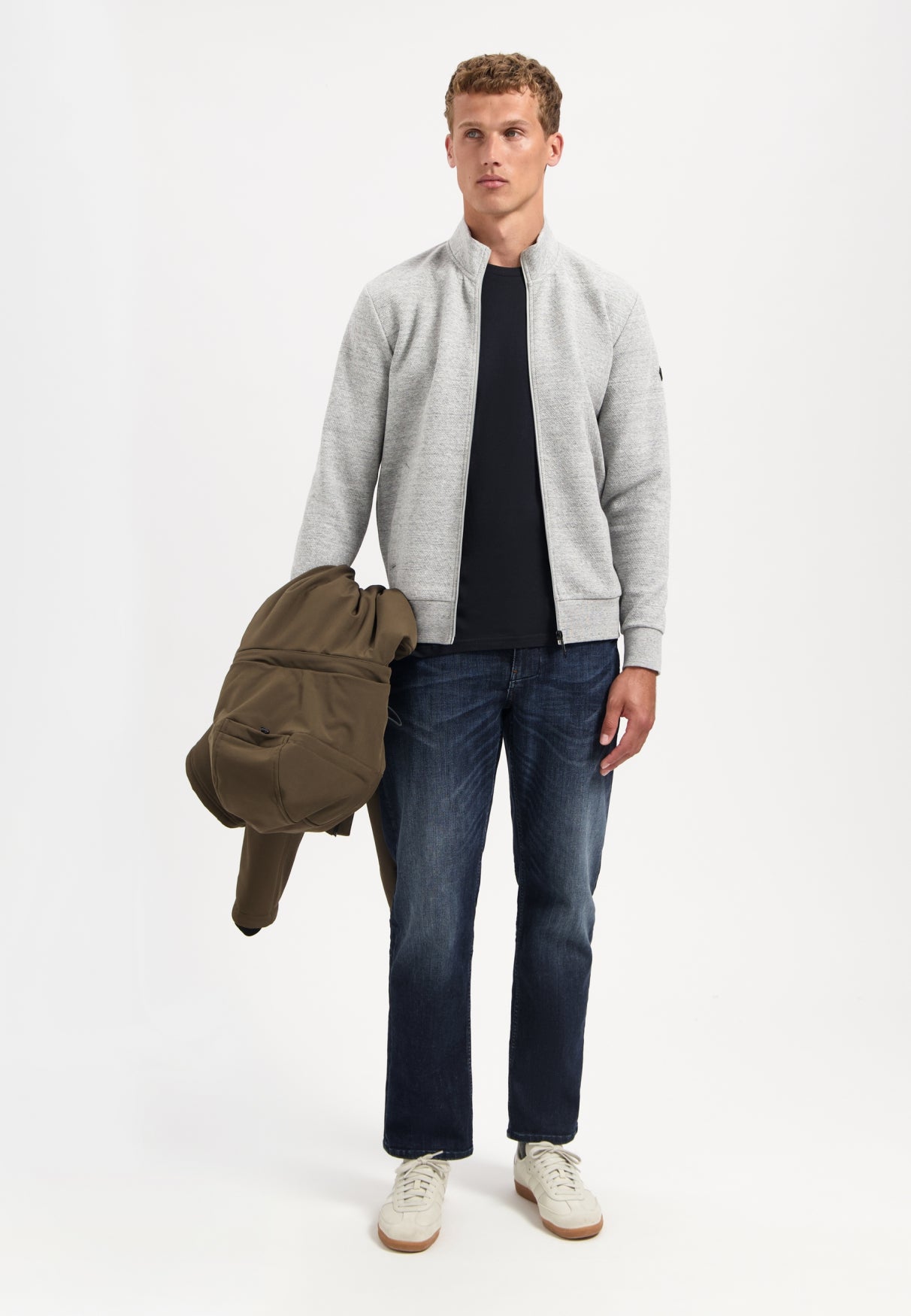 Textured cardigan | Grey Melange