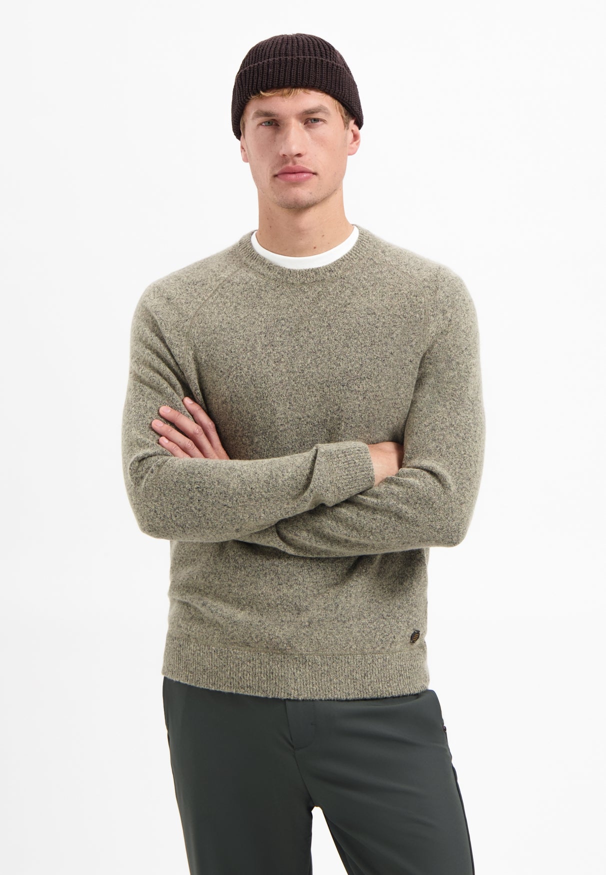 Melange wool jumper Sand