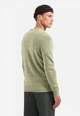 Melange wool jumper | Light Moss