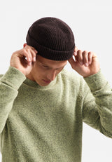 Melange wool jumper | Light Moss