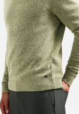 Melange wool jumper | Light Moss