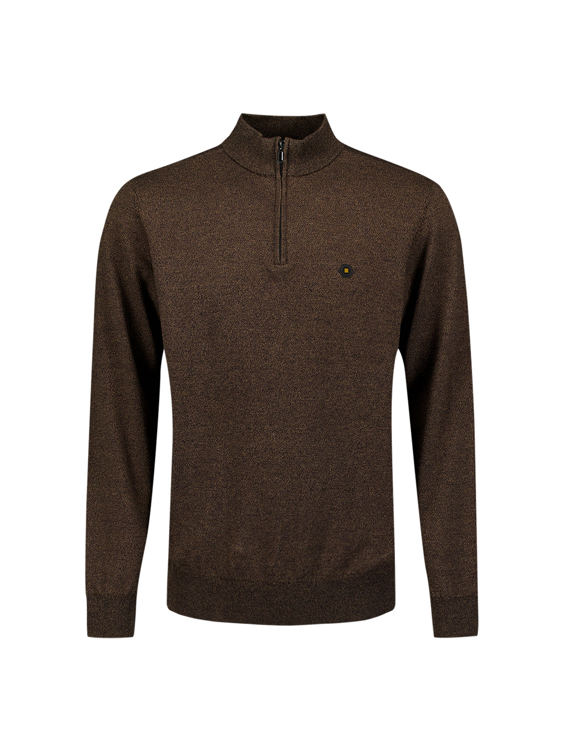 Half-zip melange jumper | Taupe