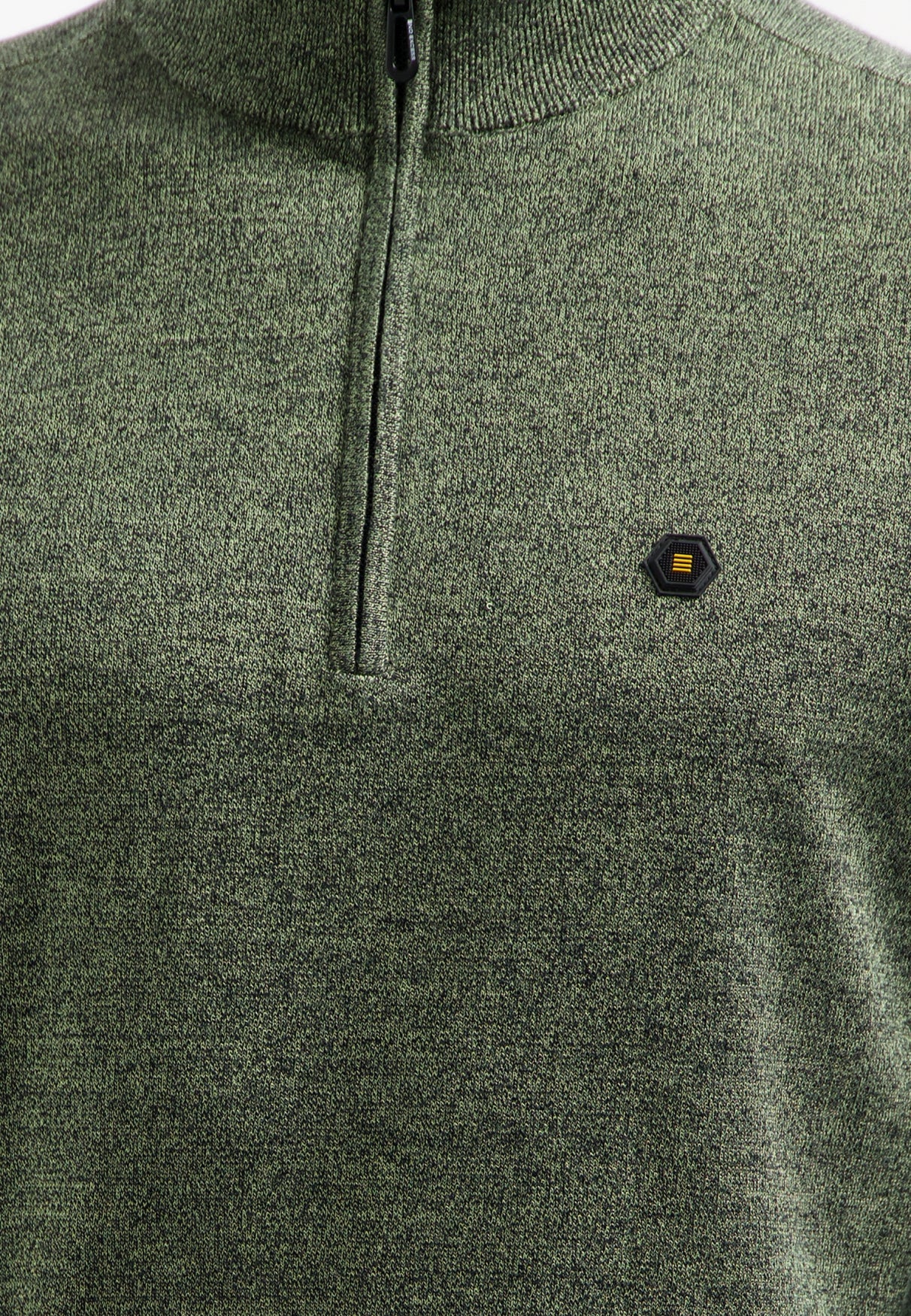 Half-zip melange jumper | Light Moss