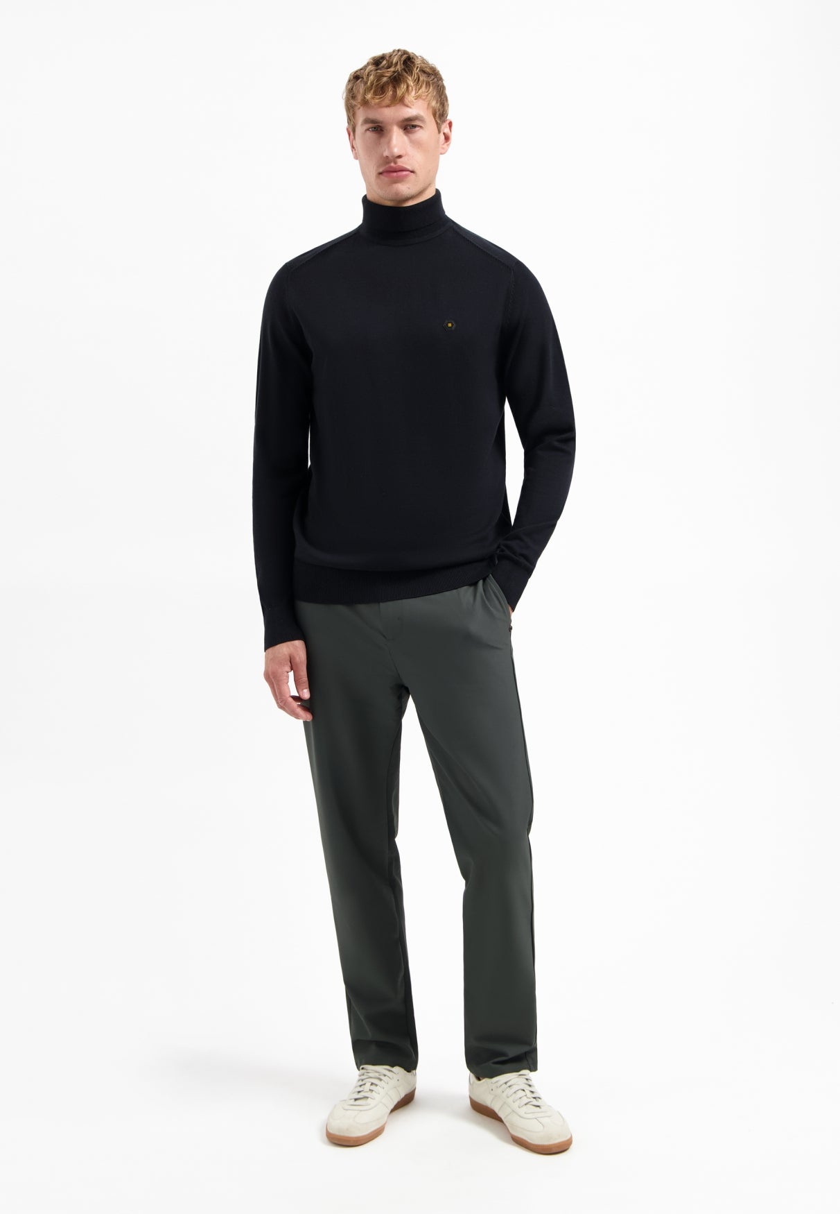 Melange Turtleneck jumper | Black