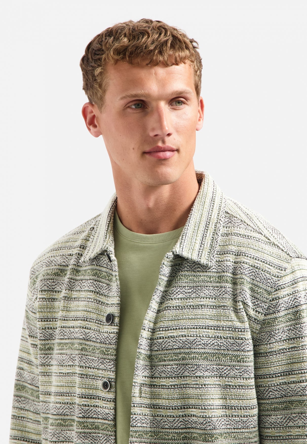 Knitted overshirt | Dark Green