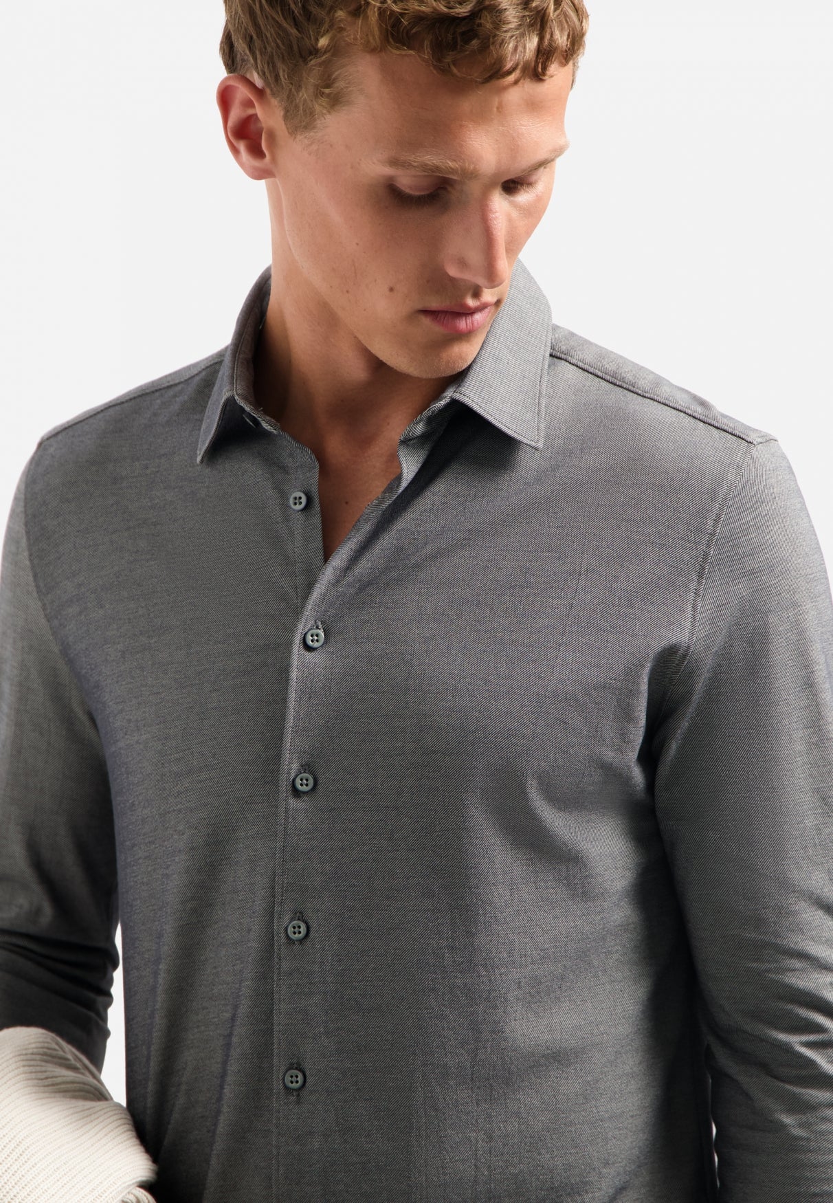 Melange jersey shirt | Dark Grey