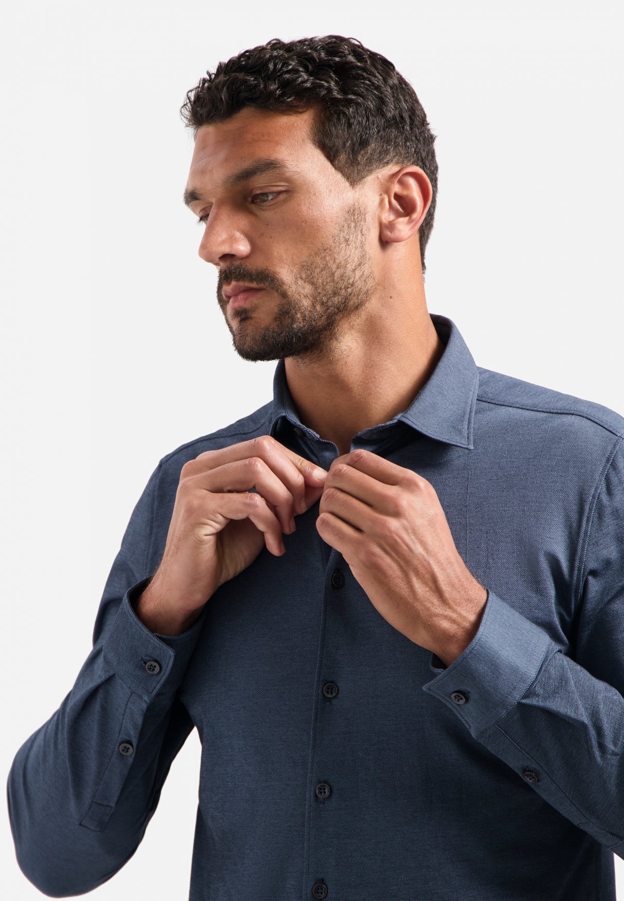 Melange jersey shirt | Washed Blue