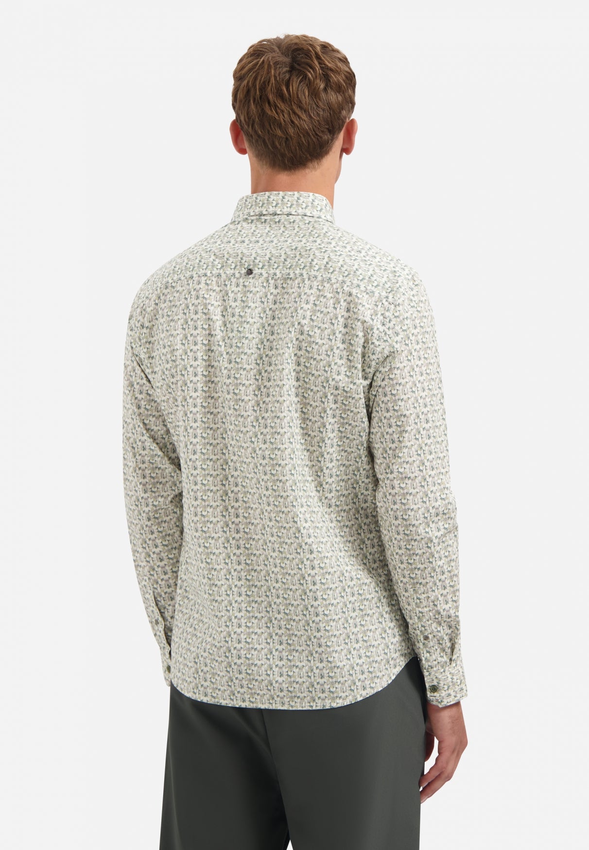 Printed stretch shirt | Dark Green