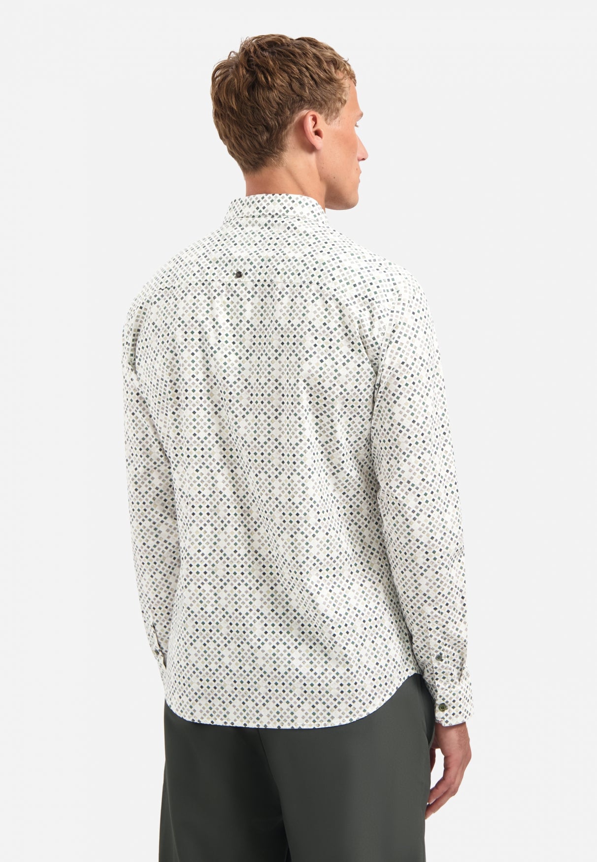 Printed stretch shirt | Dark Green