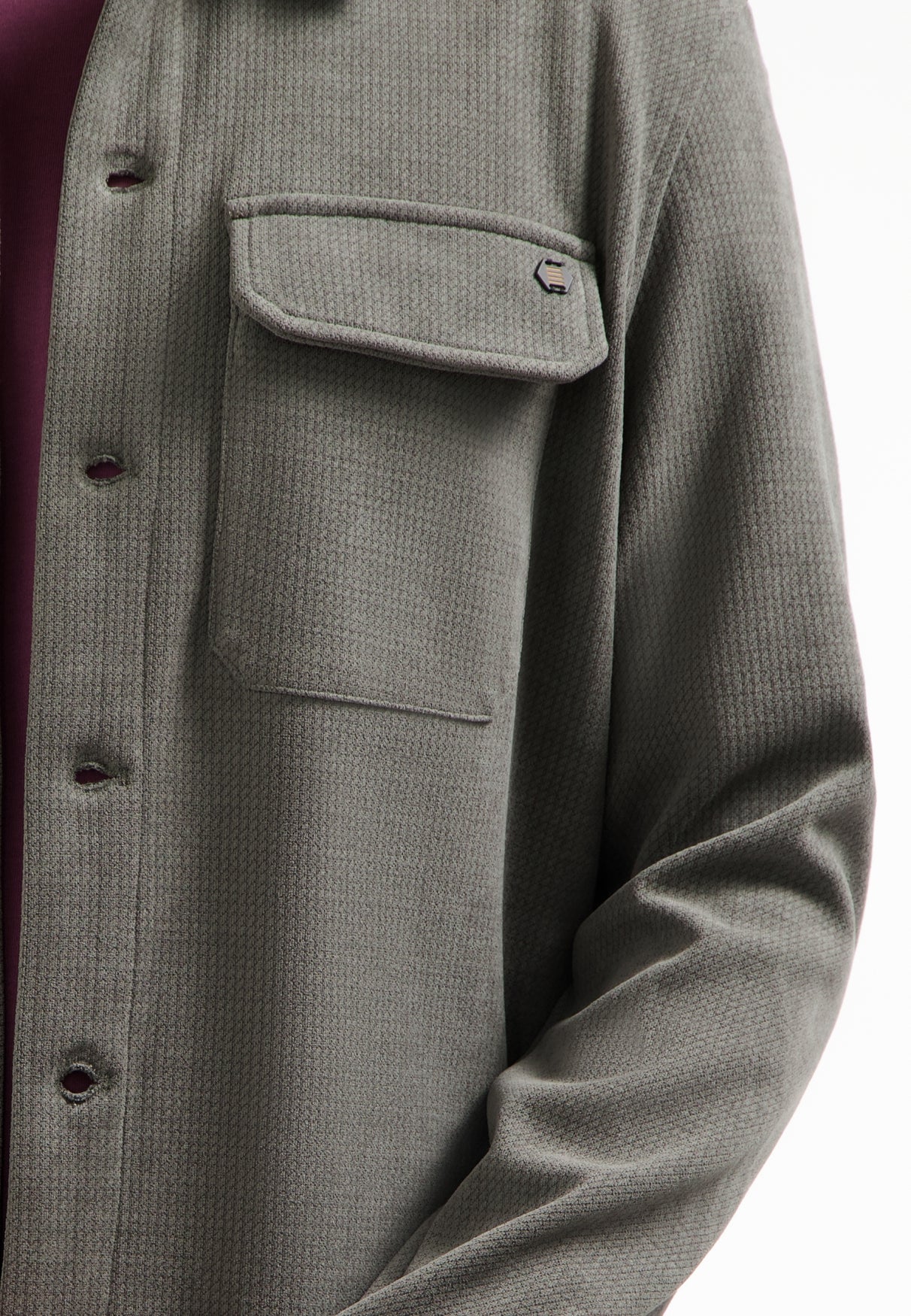 Buttoned overshirt | Dark Clay