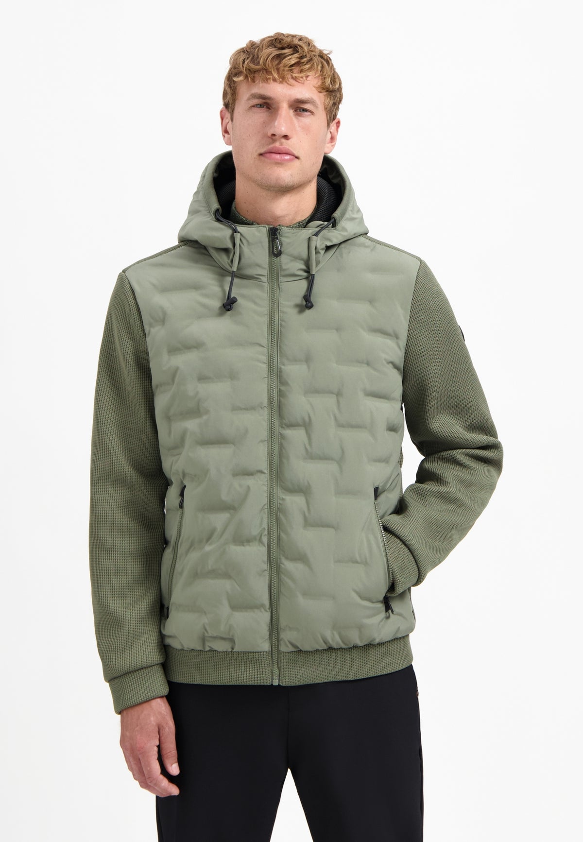 Knitted sleeve jacket | Steel