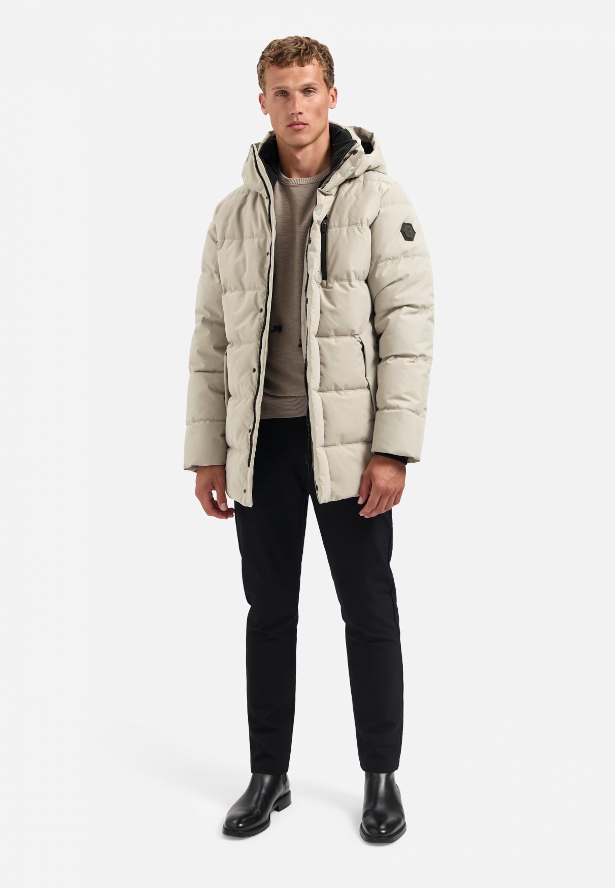 Long padded parka | Stone