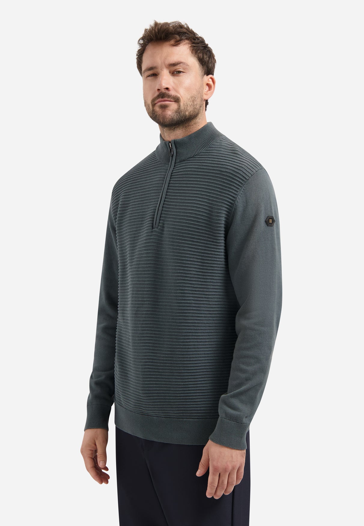 Ribbed knit jumper | Dark Steel