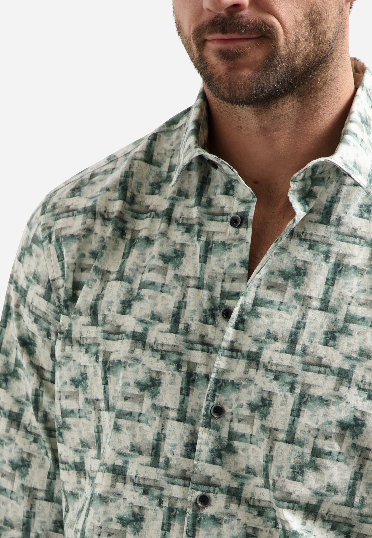 Printed stretch shirt | Seablue