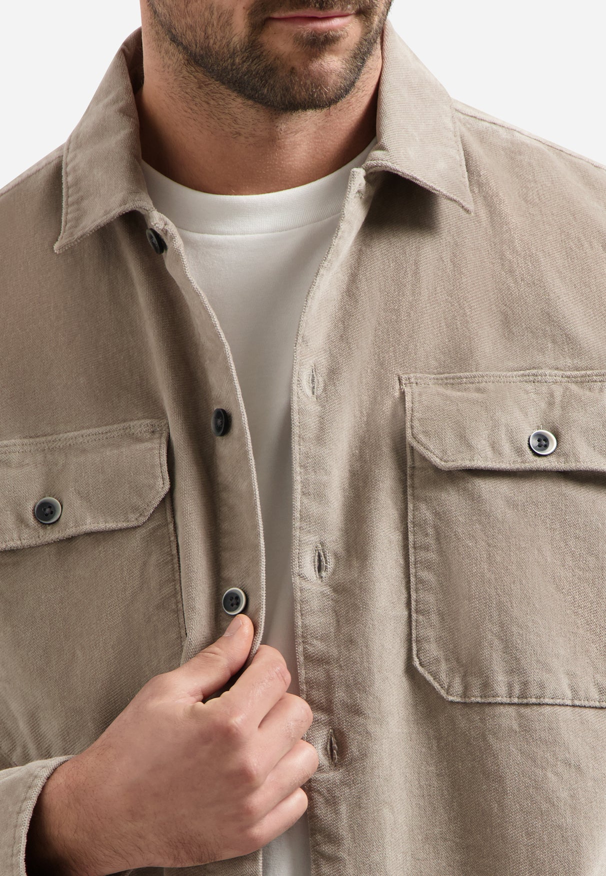 Twill Overshirt | Clay