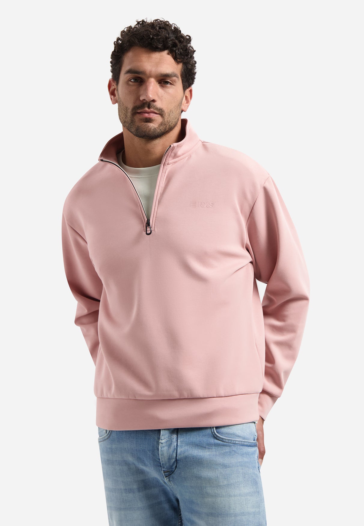 Half-zip sweater | Light Mauve
