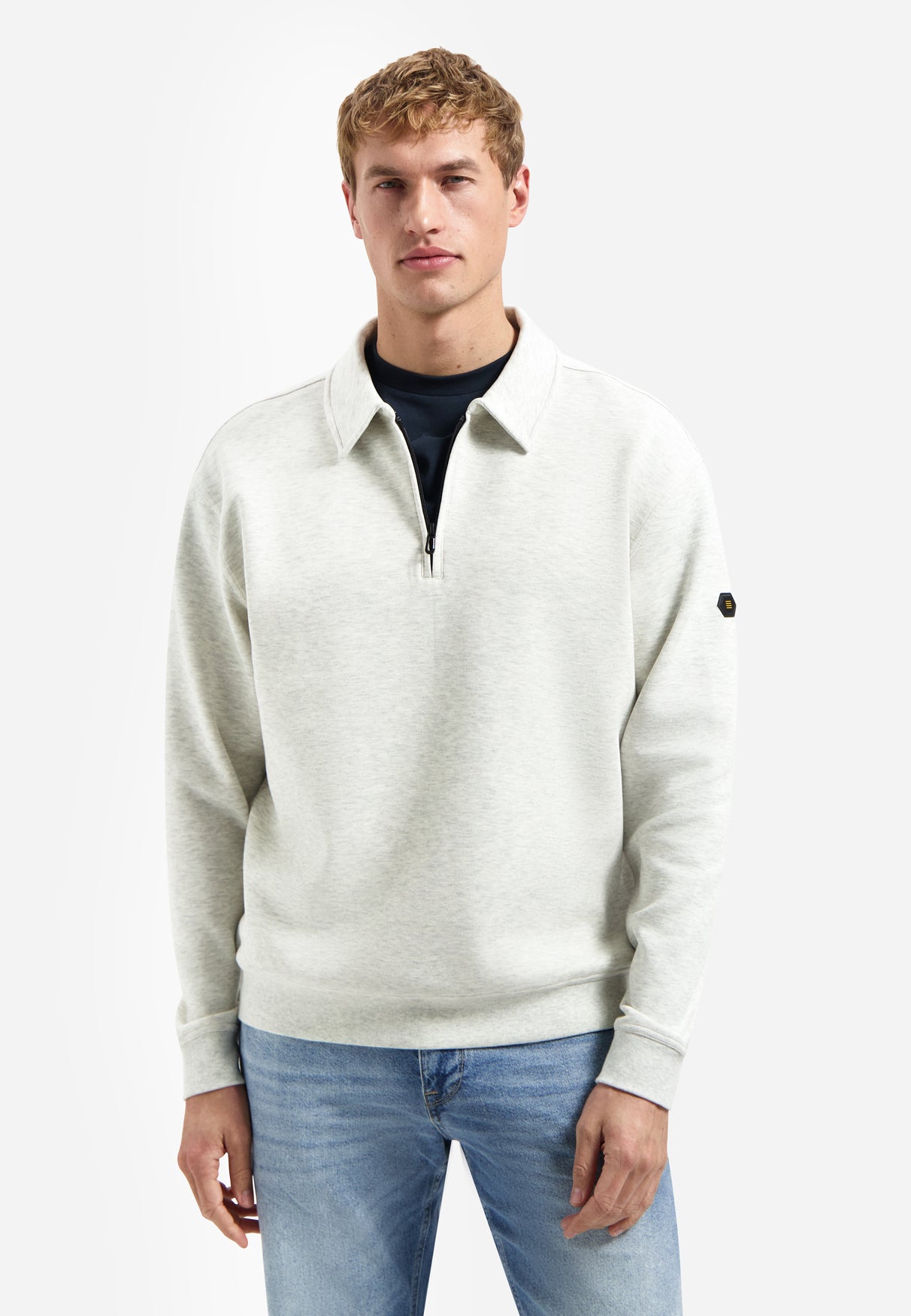 Polo sweater with half-zip | Kit Melange