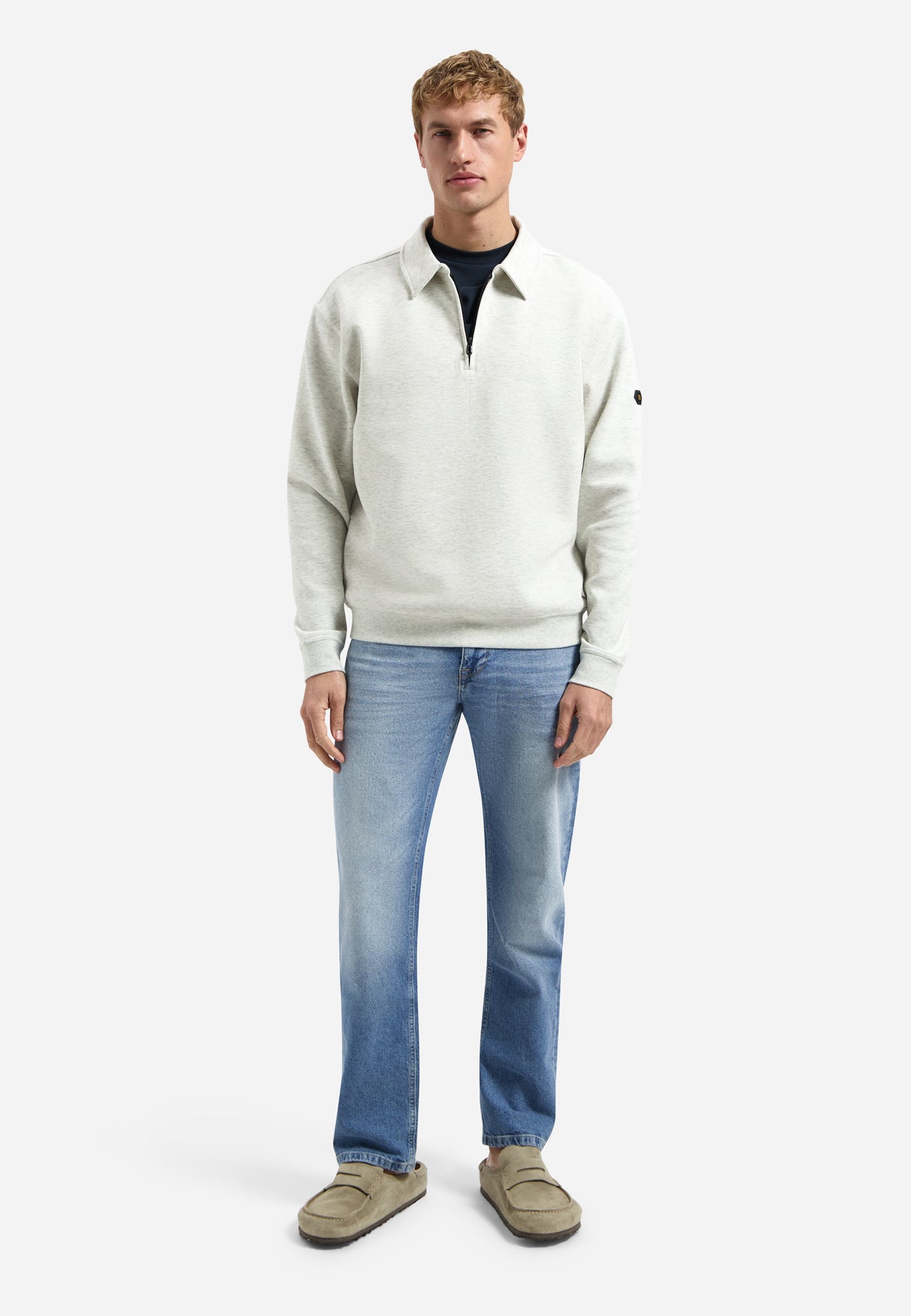 Polo sweater with half-zip | Kit Melange